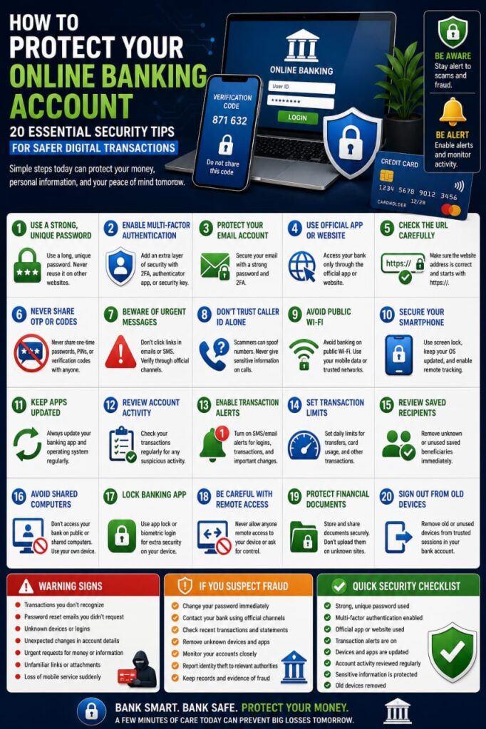 How to Protect Your Online Banking Account: 20 Essential Security Tips for Safer Digital Transactions