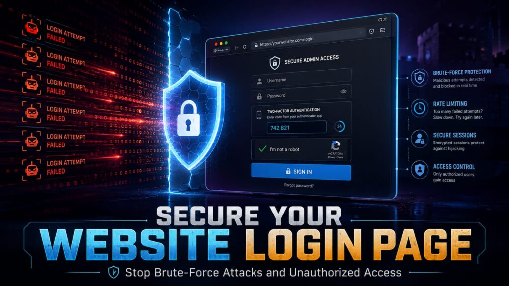 How to Secure Your Website Login Page from Brute-Force Attacks and Unauthorized Access